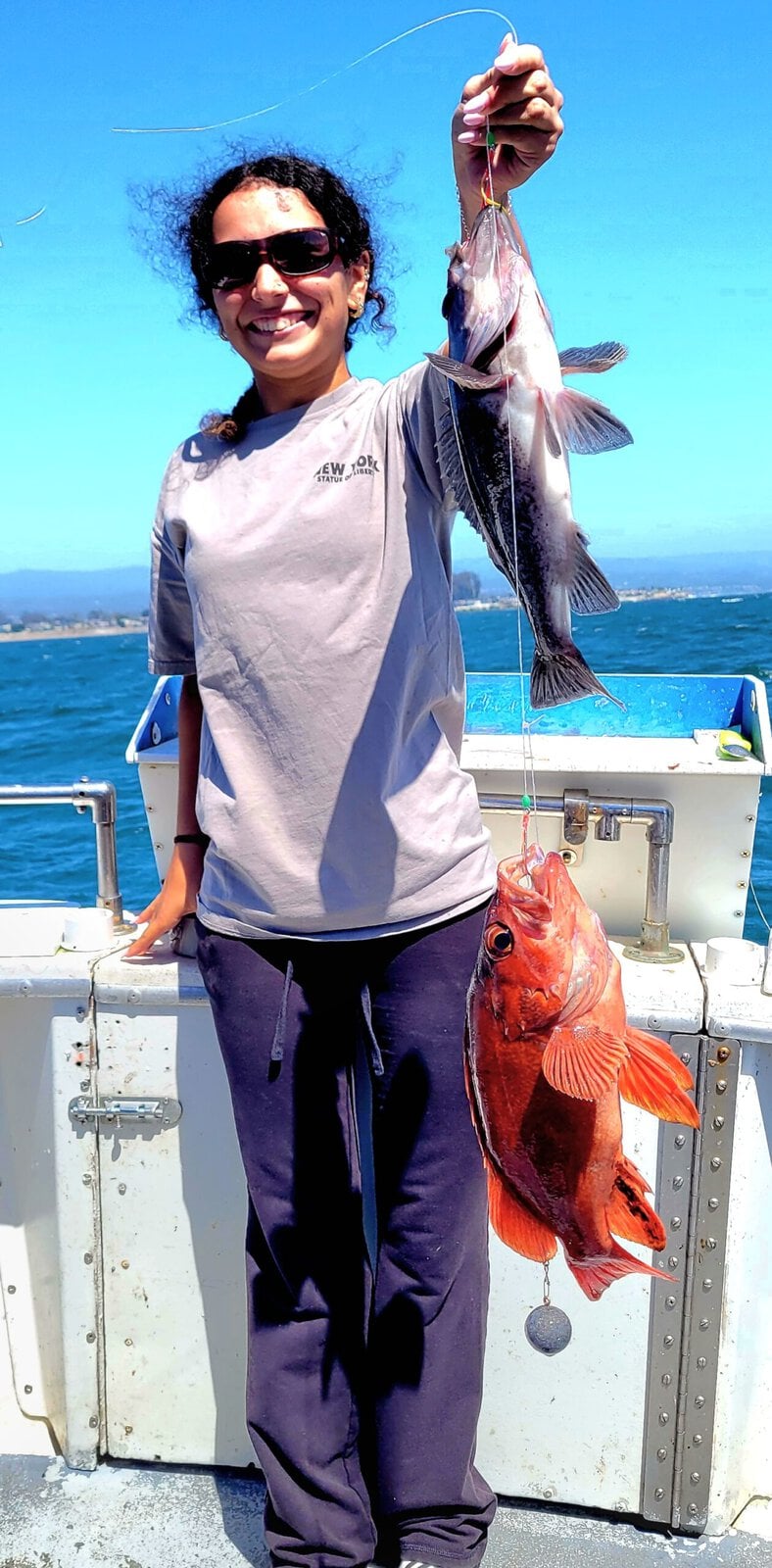 Fishing trip with a large catch in Monterey Bay