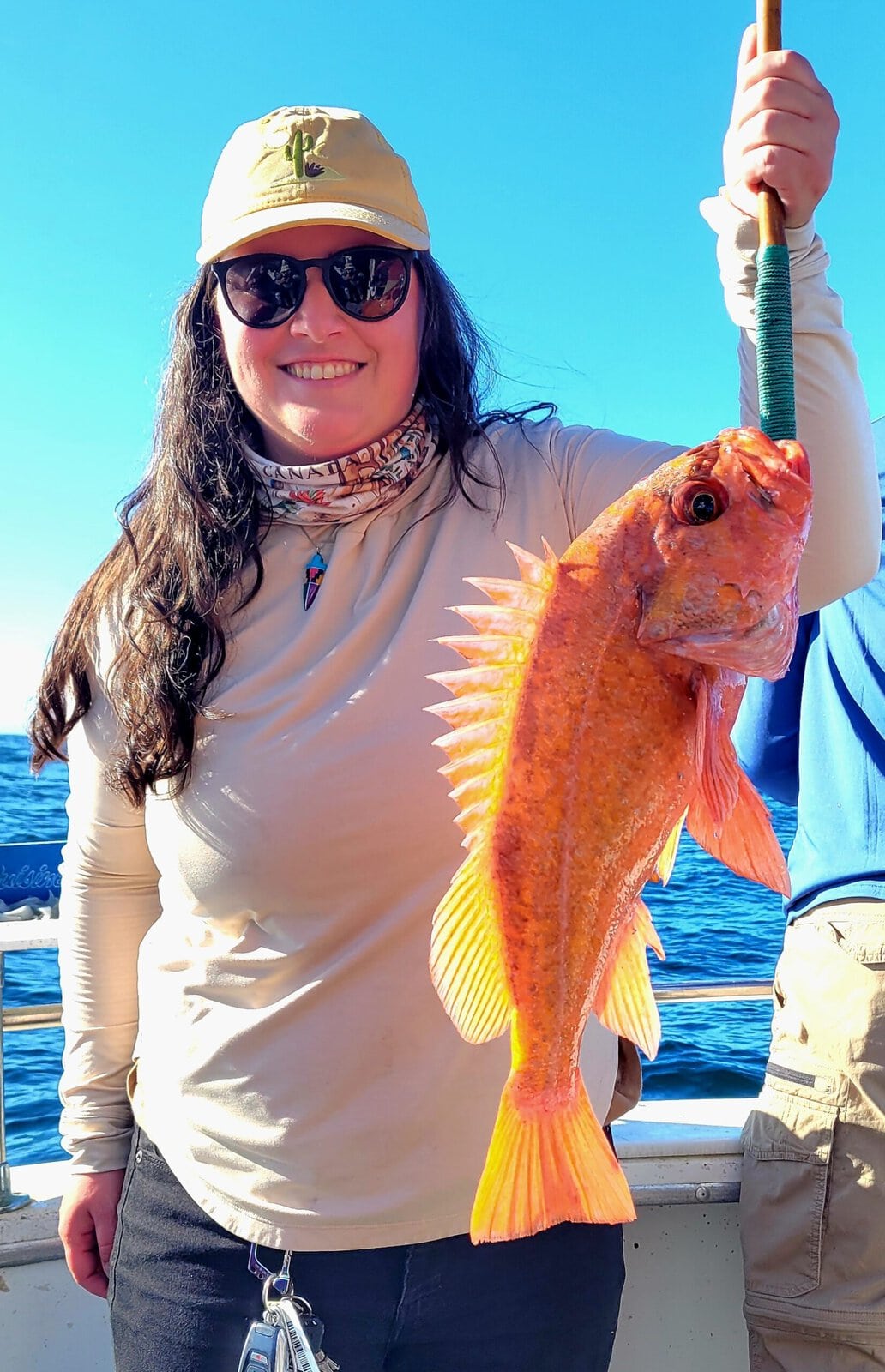 Fishing trip with a large fish catch